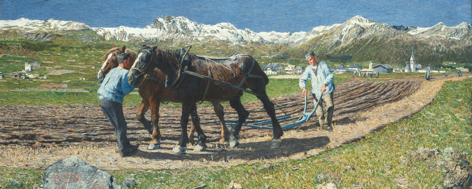 Aratura – Das Pflügen, 1890: (116 × 227 cm, Bayrische Staatsgemäldesammlung, Neue Pinakothek, München).