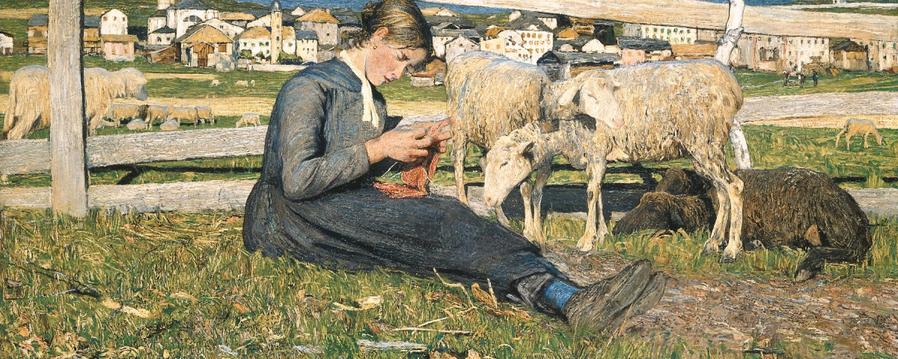 Ragazza che fa la calza – Strickendes Mädchen, 1888: (55 × 91,5 cm, Öl auf Leinwand, Kunsthaus Zürich, Depositum der Gottfried Keller-Stiftung).