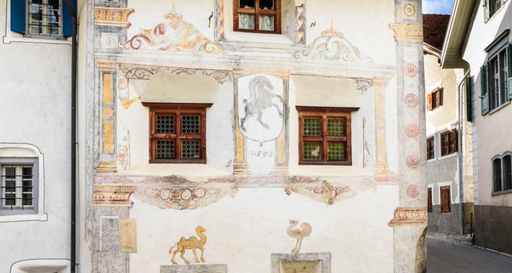 Wandmalerei vom Chronisten und Wandermaler Hans Ardüser von 1595. Wandmalerei vom Chronisten und Wandermaler Hans Ardüser von 1595.