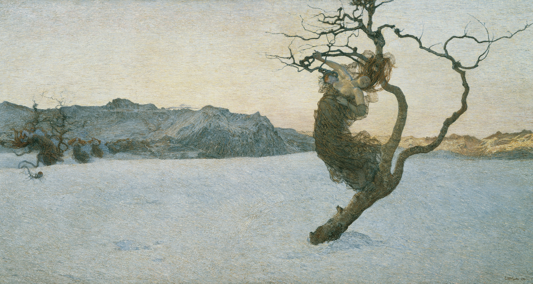 Le cattive madri – Die bösen Mütter, 1894: Das Bild zeigt die Erlösung und damit den zweiten Teil des Gedichtes «Nirvana». (120 × 225 cm, Öl auf Leinwand, Österreichische Galerie Belvedere, Wien) Le cattive madri – Die bösen Mütter, 1894: Das Bild zeigt die Erlösung und damit den zweiten Teil des Gedichtes «Nirvana». (120 × 225 cm, Öl auf Leinwand, Österreichische Galerie Belvedere, Wien)