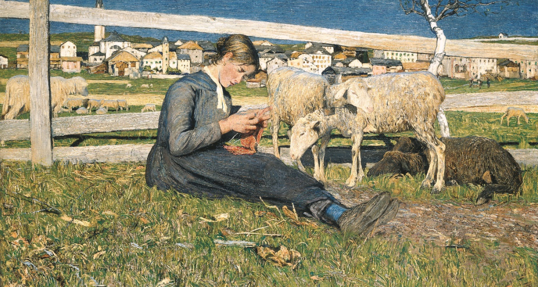 Ragazza che fa la calza – Strickendes Mädchen, 1888: (55 × 91,5 cm, Öl auf Leinwand, Kunsthaus Zürich, Depositum der Gottfried Keller-Stiftung). Ragazza che fa la calza – Strickendes Mädchen, 1888: (55 × 91,5 cm, Öl auf Leinwand, Kunsthaus Zürich, Depositum der Gottfried Keller-Stiftung).