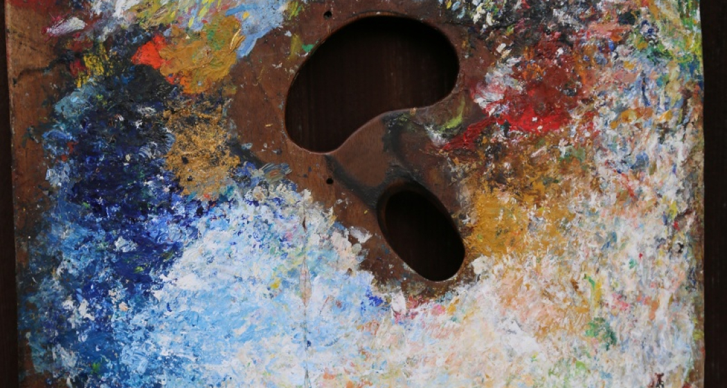 Der Maler brachte die Farben unvermischt und mit Räumen zwischen den Strichen auf die Leinwand. Diese füllte er mit Strichen in Komplementärfarben. Der Maler brachte die Farben unvermischt und mit Räumen zwischen den Strichen auf die Leinwand. Diese füllte er mit Strichen in Komplementärfarben.