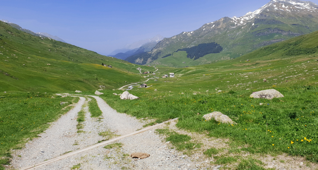 Blick von der Septimerstrasse Richtung Bivio Blick von der Septimerstrasse Richtung Bivio