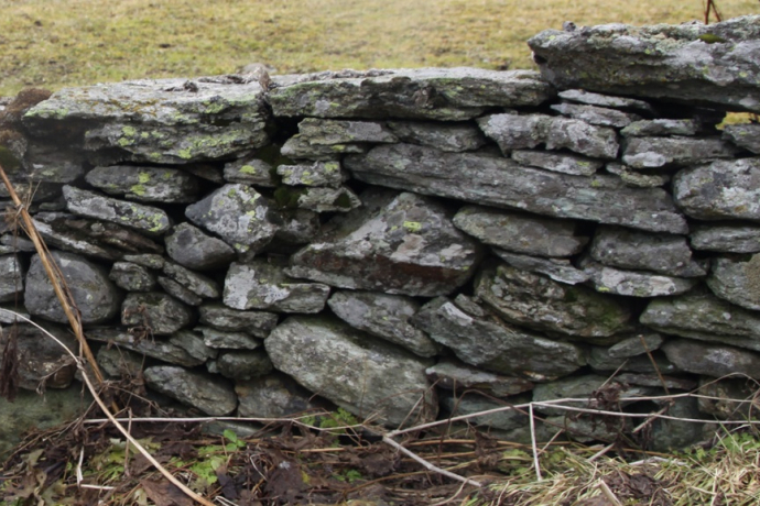 Dry stone walls are characteristically located along the Septimer route