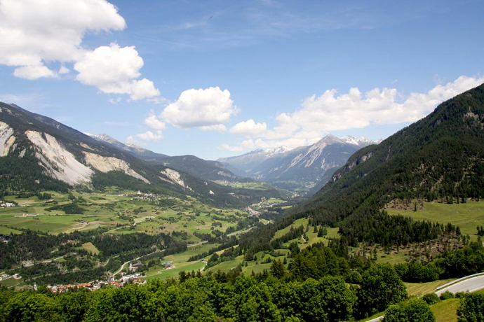 Far-reaching view of the lower Albula Valley Far-reaching view of the lower Albula Valley