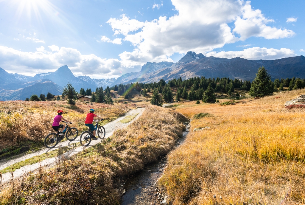 Mountainbiken auf der Alp Flix