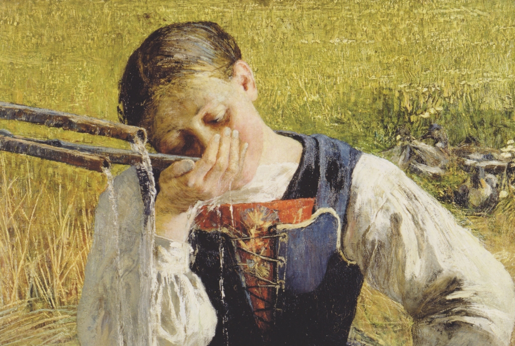 Giovanni Segantini: „Die Bündnerin am Brunnen"