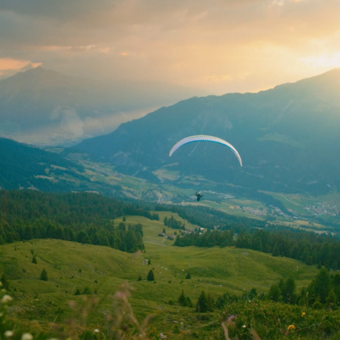 Gleitschirmfliegen im Val Surses