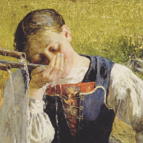 Giovanni Segantini: „Die Bündnerin am Brunnen"