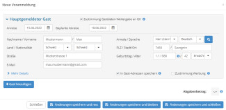 Gästemeldung Voranmeldung Gästemeldung Voranmeldung