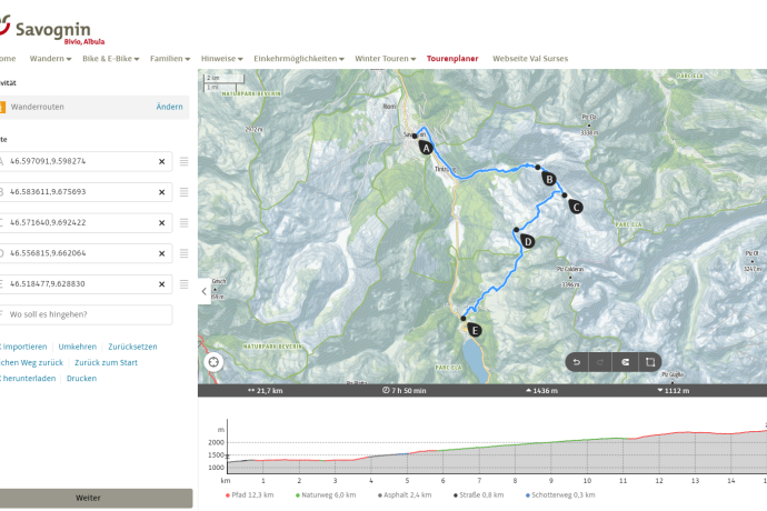 Tourenplaner Val Surses Tourenplaner Val Surses