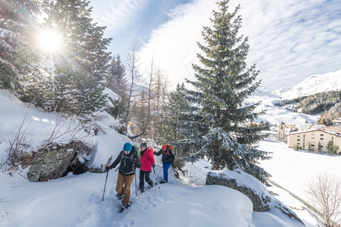 Schneeschuhtour Bivio - Alp Natons Schneeschuh Bivio